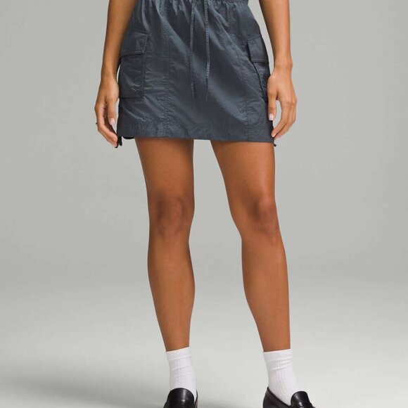 Lululemon Nylon Cargo Mini Skirt High Rise Mini Length Oil Grey Medium - Picture 7 of 13